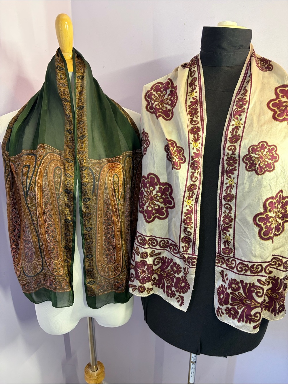 Silk Scarves,Lauren & Unknown,Set of 2